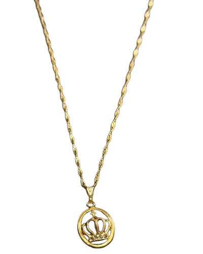 Colar Coroa de Nossa Senhora com Strass Dourado