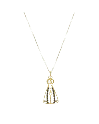 Colar Nossa Senhora Aparecida Detalhes Vazados Folheado a Ouro