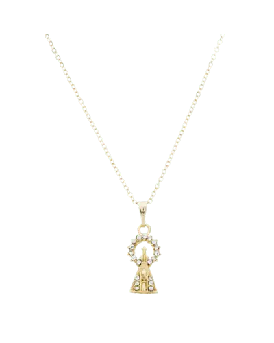Colar Nossa Senhora Aparecida com Strass Folheado a Ouro