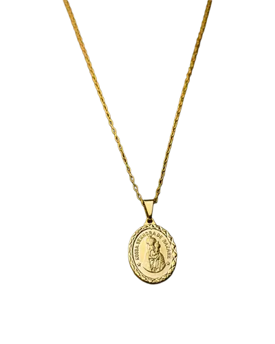 Colar Nossa Senhora de Nazaré Folheado a Ouro Devocional