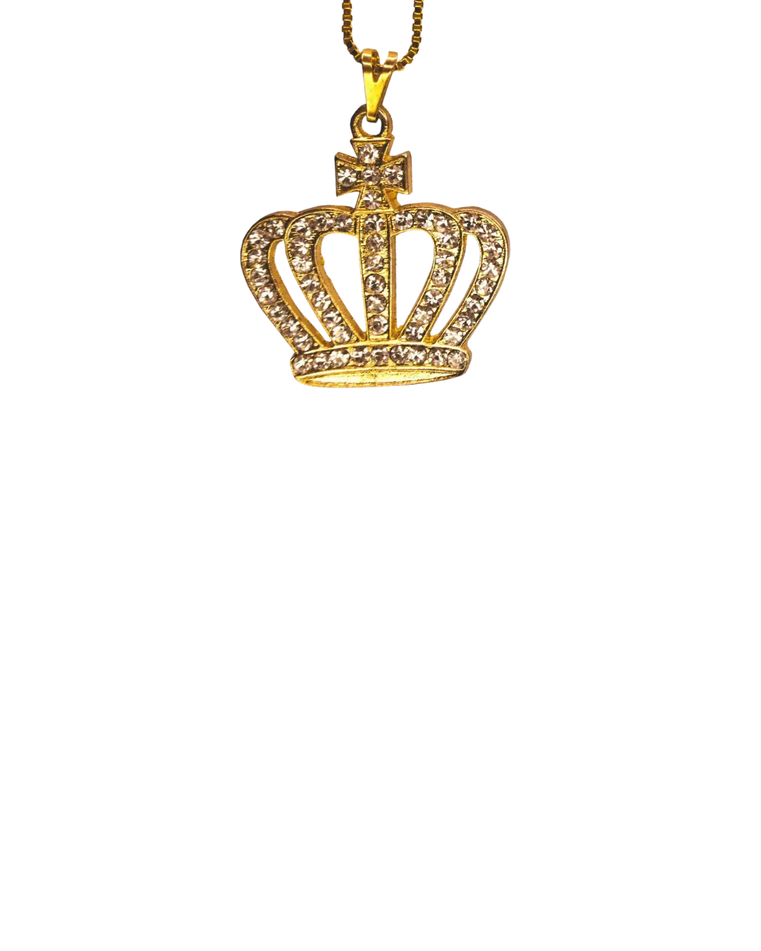 Colar Coroa Da Virgem Maria Folheado Ouro 10cm
