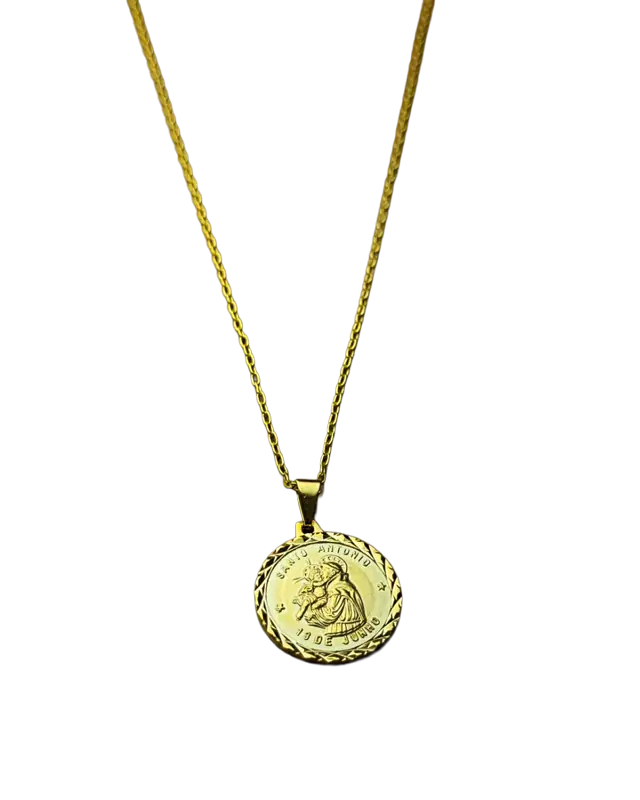 Colar Santo Antônio Folheado a Ouro Devoção e Proteção