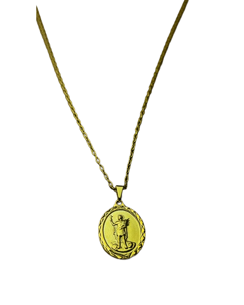 Colar Santo Expedito Folheado a Ouro Causas Urgentes