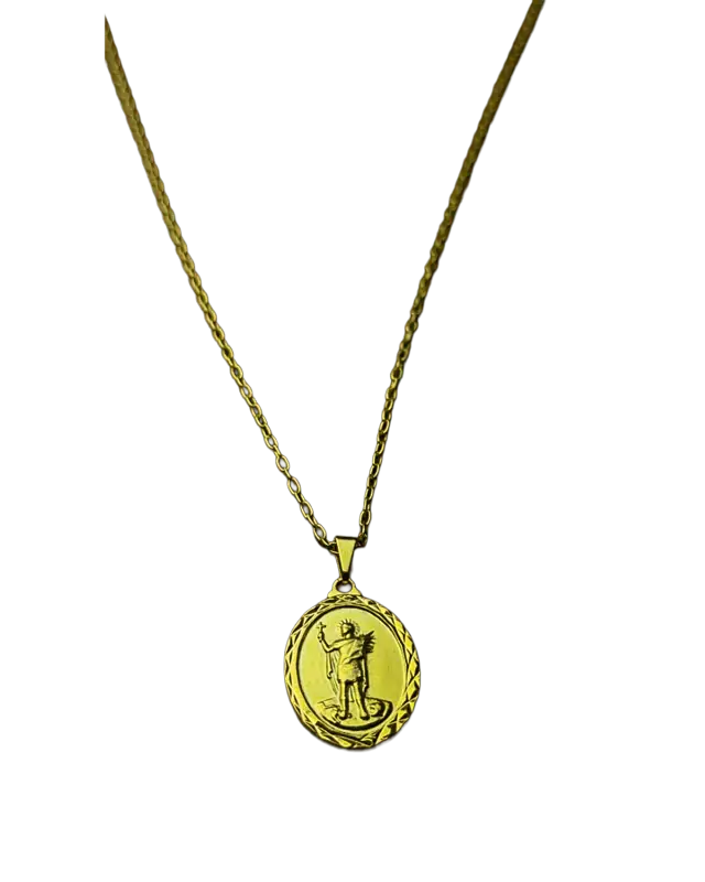Colar Santo Expedito Folheado a Ouro Causas Urgentes