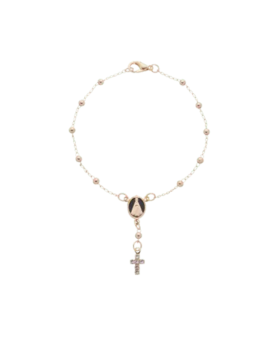 Dezena de Pulso Aparecida Fundo Preto Folheada a Ouro