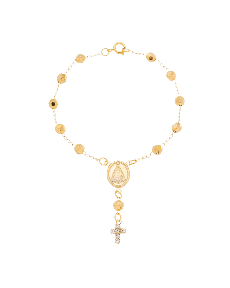Dezena de Pulso Nossa Senhora Aparecida Folheada a Ouro