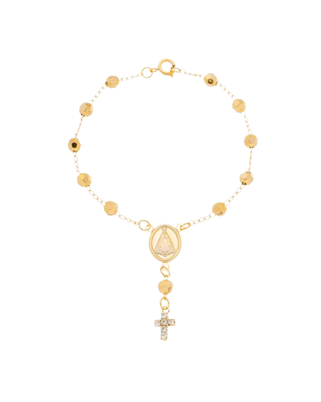 Dezena de Pulso Nossa Senhora Aparecida Folheada a Ouro