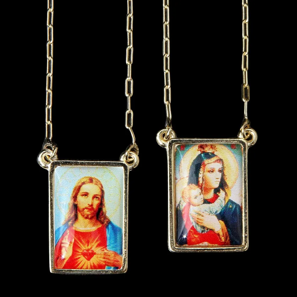 Escapulário Nossa Senhora da Saúde Folheado a Ouro Devocional