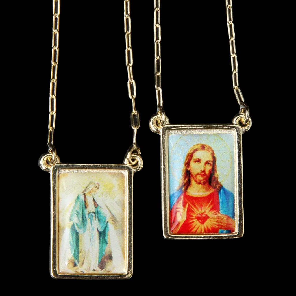 Escapulário Nossa Senhora das Graças Folheado a Ouro Devocional