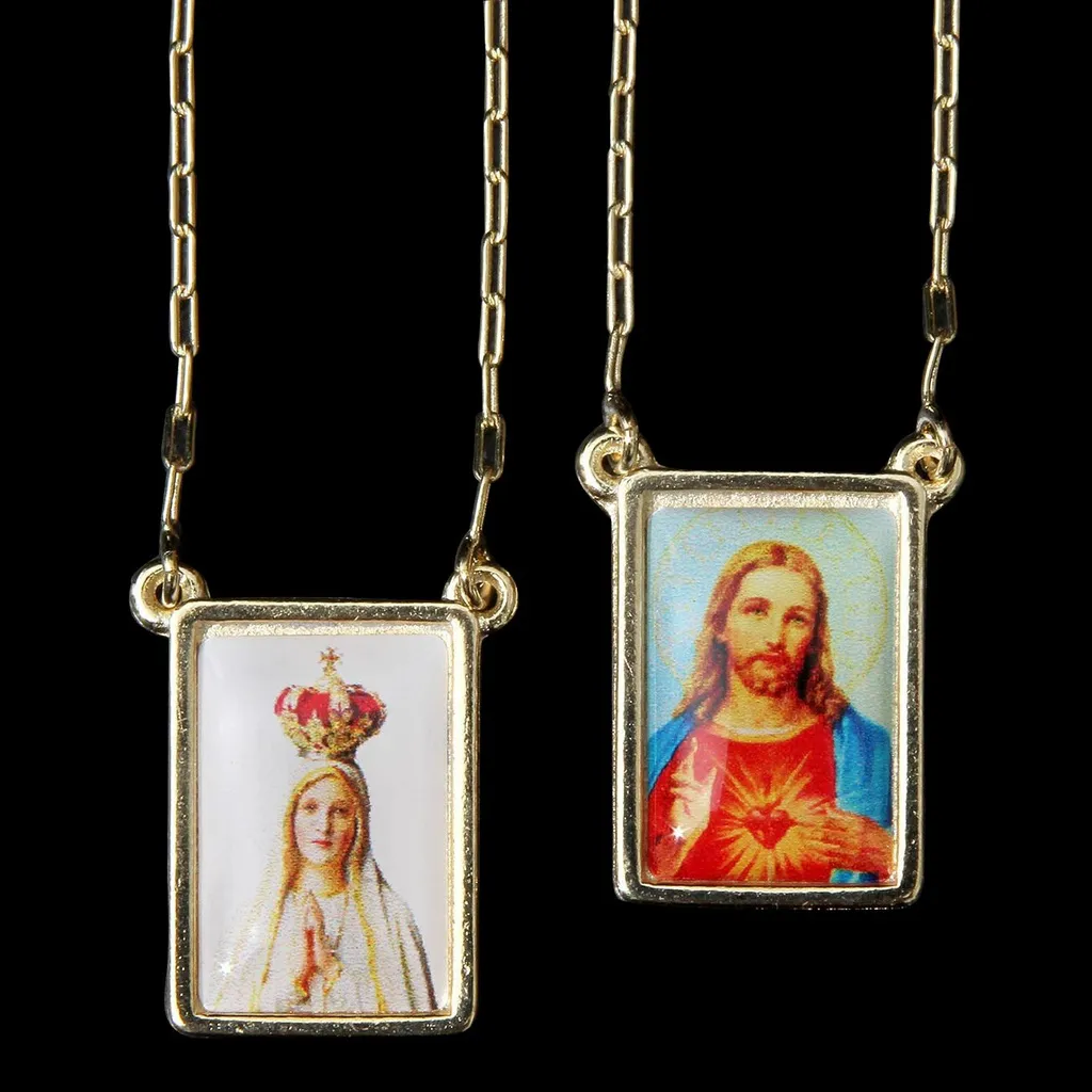 Escapulário Nossa Senhora de Fátima Folheado a Ouro Devocional