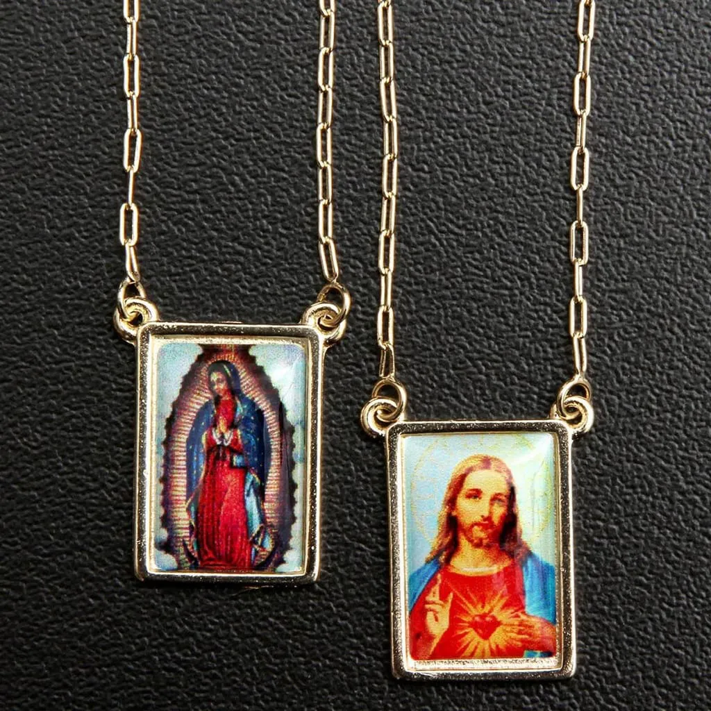 Escapulário Nossa Senhora de Guadalupe Folheado a Ouro
