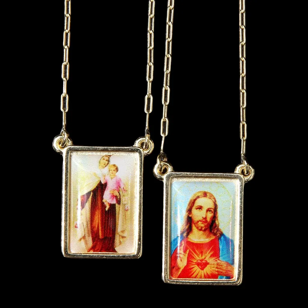 Escapulário Nossa Senhora do Carmo Folheado a Ouro Tradicional