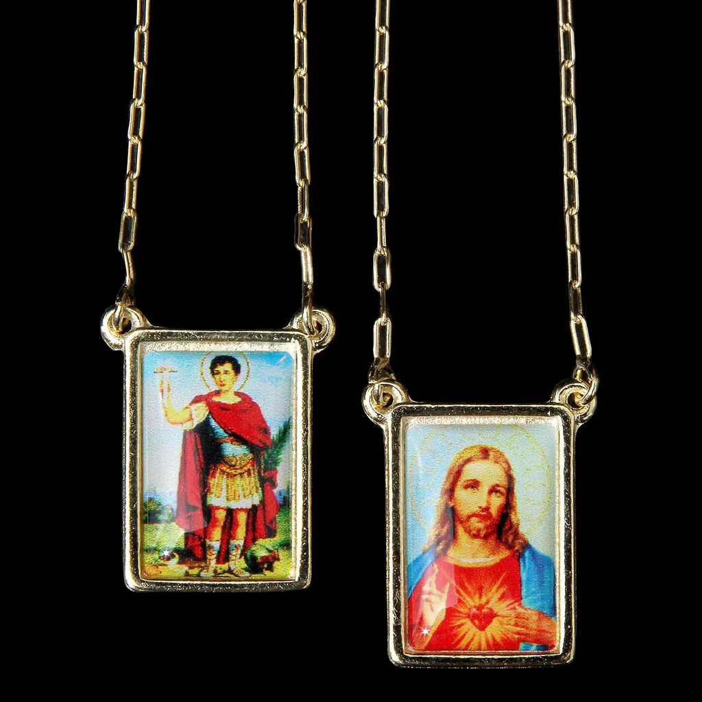 Escapulário de Santo Expedito Folheado a Ouro Causas Urgentes
