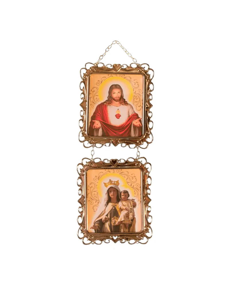 Escapulário de Parede Jesus e Nossa Senhora do Carmo 35cm