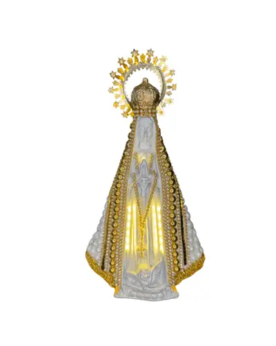 Imagem Nossa Senhora Aparecida Perolada em Resina Importada 25cm