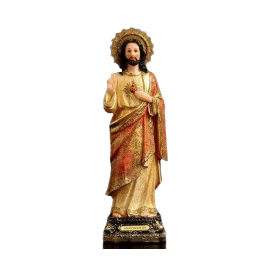Imagem Sagrado Coração de Jesus Dourada em Resina 30cm