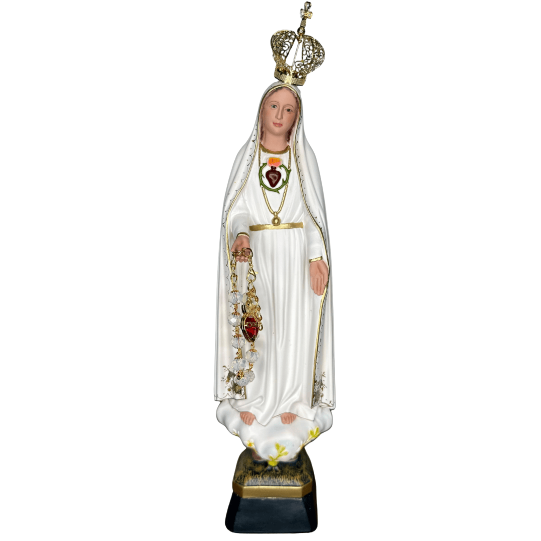 Imagem Coração de Nossa Senhora de Fátima em Resina 30cm