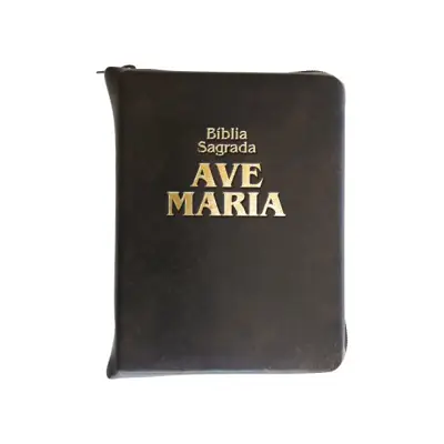 Bíblia Ave Maria Capa Marrom com Zíper