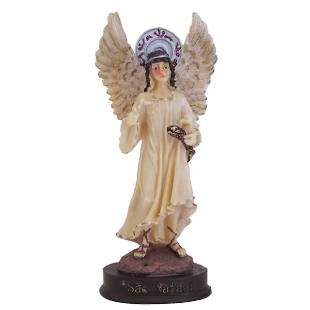 Imagem do Anjo Rafael em Resina 15 cm