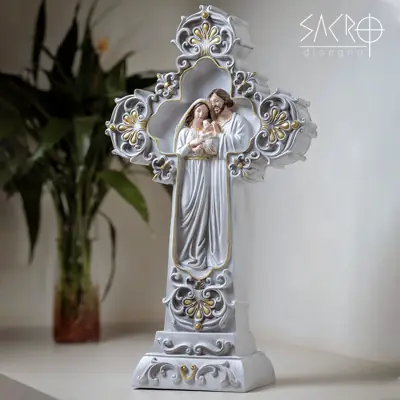 Cruz da Sagrada Família em Resina 45 cm