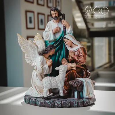 Presépio da Sagrada Família em Resina 30 cm