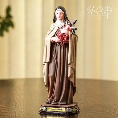 Santa Terezinha das Rosas em Resina 30 cm