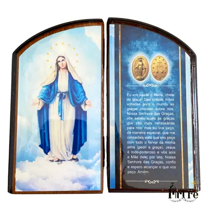 Enfeite Nossa Senhora Das Graças Com Oração 14x16cm