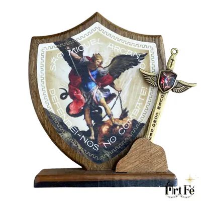 Adorno de Mesa São Miguel Arcanjo 13x10cm — Tamanho Médio
