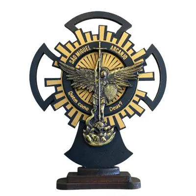 Adorno de Mesa São Miguel Arcanjo 19x15cm — Peça Grande