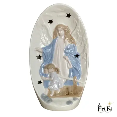 Anjo da Guarda de Porcelana com Led 25cm