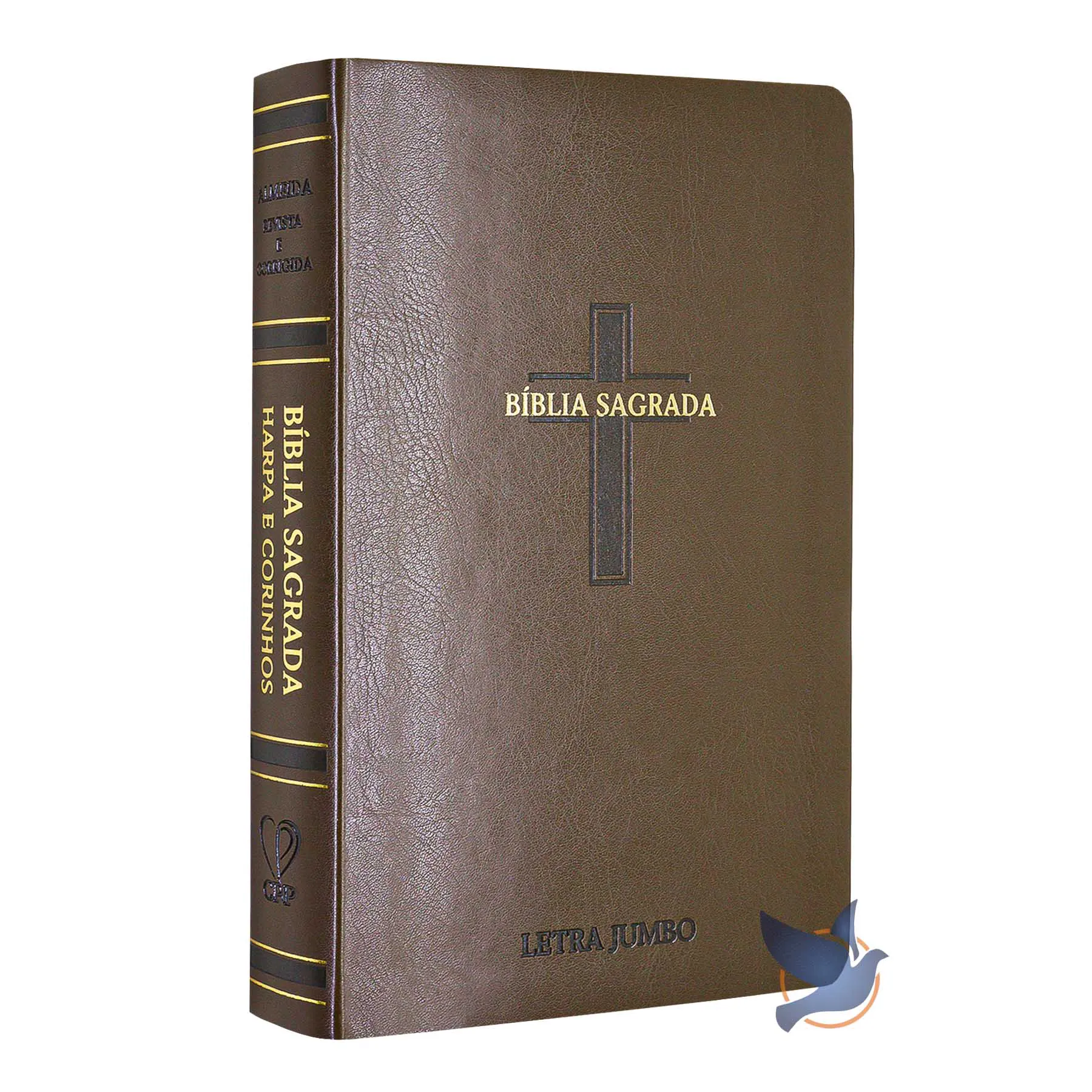 Bíblia Sagrada ARC Letra jumbo com Harpa Capa Marrom