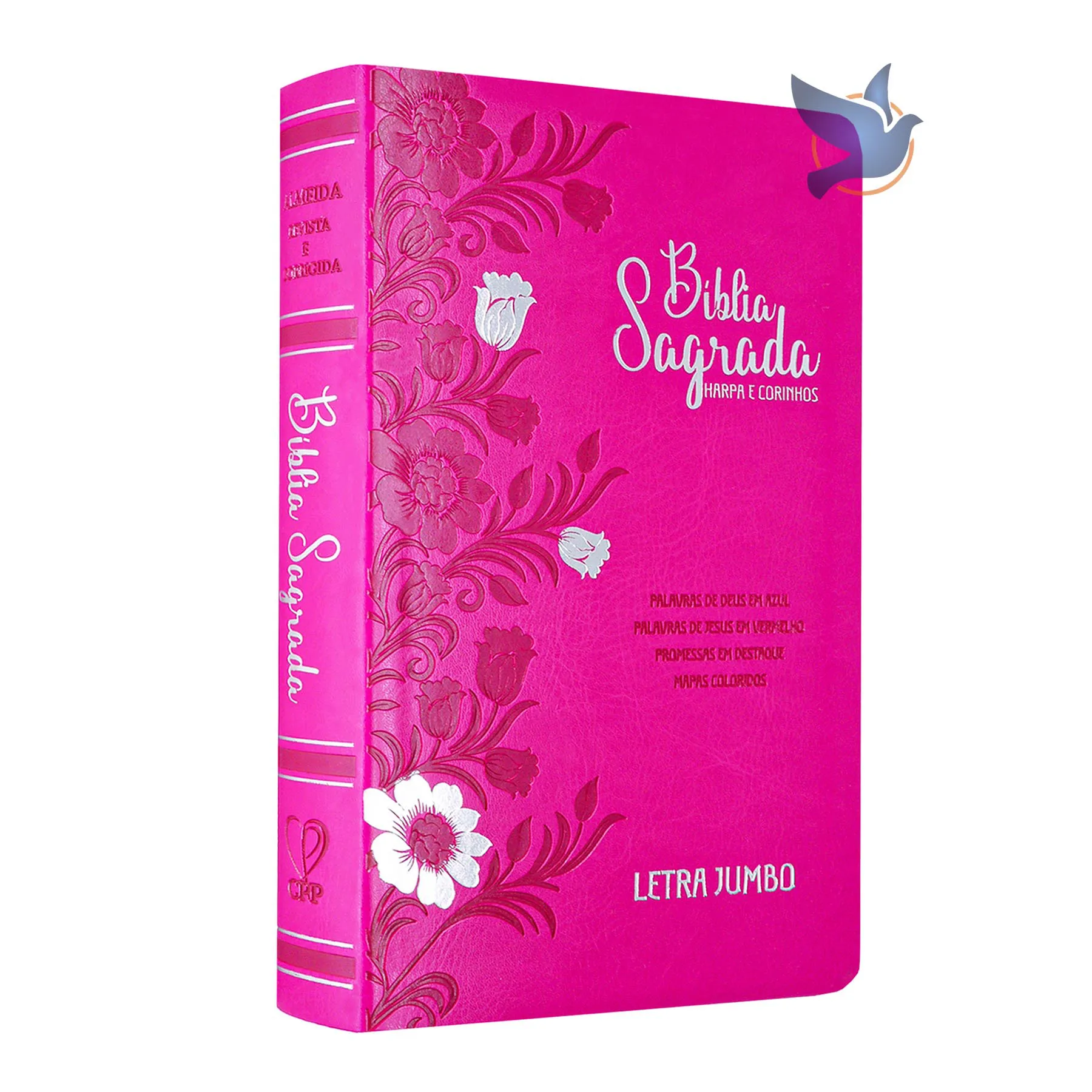 Bíblia Sagrada ARC Letra jumbo com Harpa Capa Pink