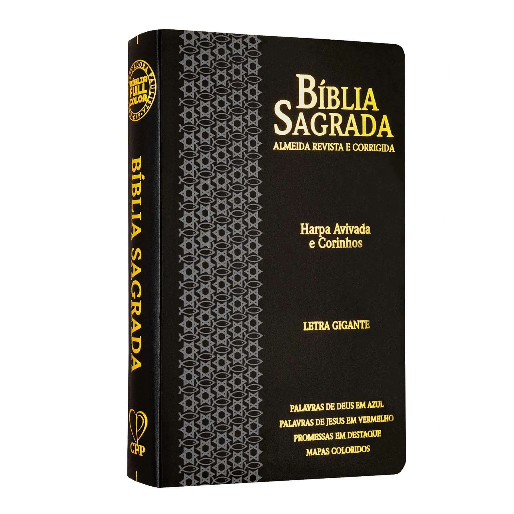 Bíblia Sagrada ARC Letra gigante Índice Lateral e com Harpa Capa Cinza