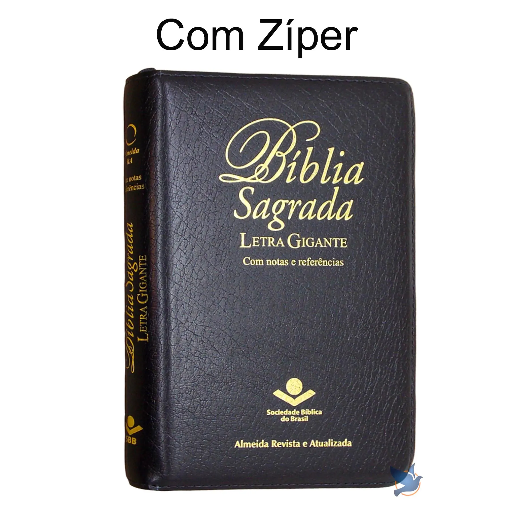 Bíblia Sagrada ARA Letra gigante Índice Lateral e Zíper Capa Preta