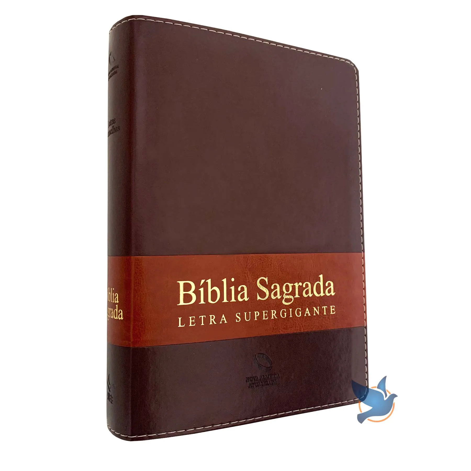 Bíblia Sagrada NAA Letra supergigante Índice Lateral Capa Marrom