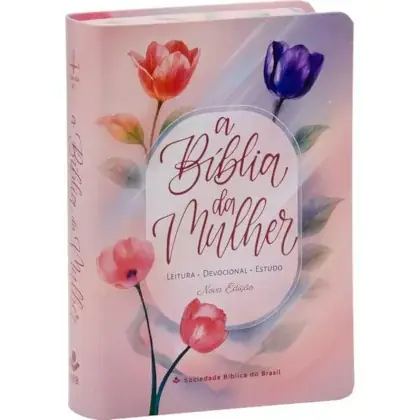 Bíblia da Mulher, Portátil, ARC, Capa Tulipa Azul — Edição SBB
