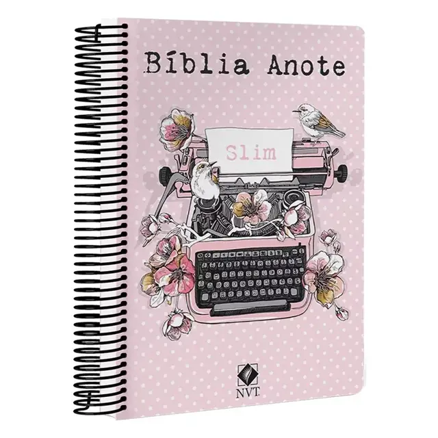 Bíblia Anote Slim Typo Rosa, Capa Dura Espiral, NVT