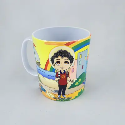 Caneca Infantil São Carlo Acutis em Polímero para Jovens