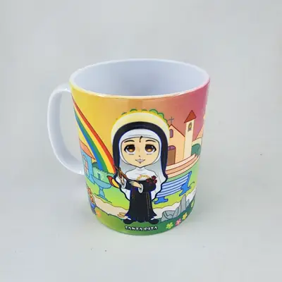 Caneca Infantil Santa Rita em Polímero para Crianças