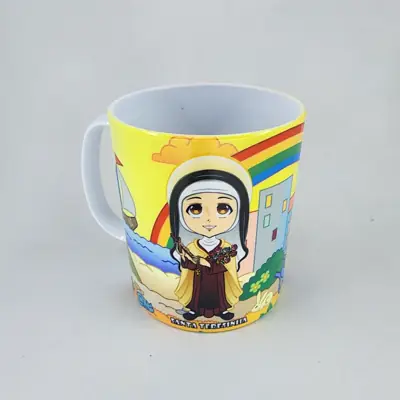 Caneca Infantil Santa Teresinha em Polímero Resistente