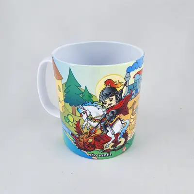 Caneca Infantil São Jorge em Polímero, o Santo Guerreiro