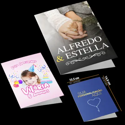 Cartão Personalizável para Mensagens e Lembranças de Fé