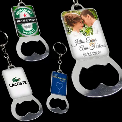 Chaveiro Abridor Quadrado Personalizável para Eventos