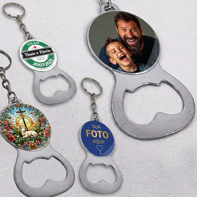 Chaveiro Abridor Redondo Personalizável para Lembranças