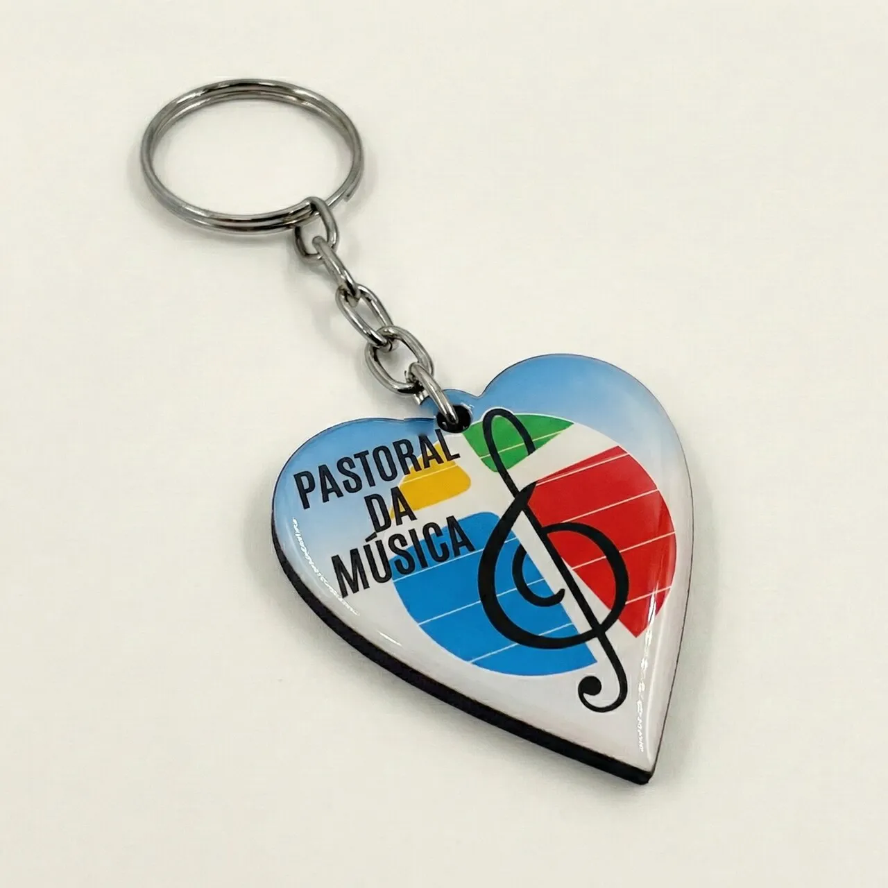 Chaveiro de Madeira Coração da Pastoral da Música