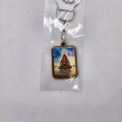 Chaveiro de Madeira Quadrado Nossa Senhora Aparecida do Céu