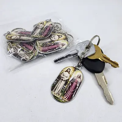 Chaveiro Plaqueta Nossa Senhora das Lágrimas, Pacote com 10