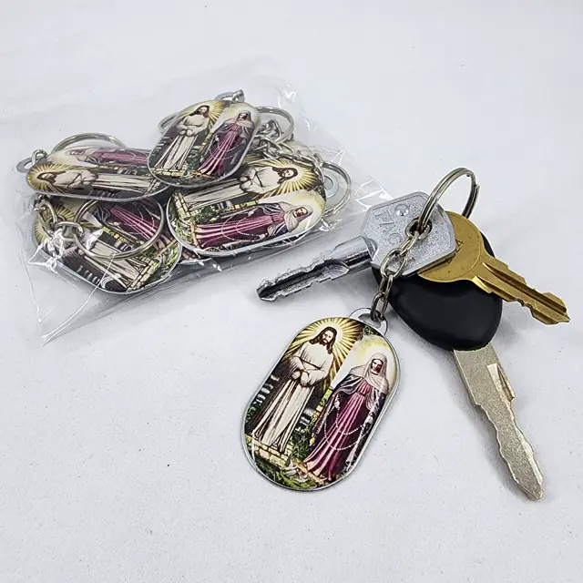 Chaveiro Plaqueta Nossa Senhora das Lágrimas, Pacote com 10