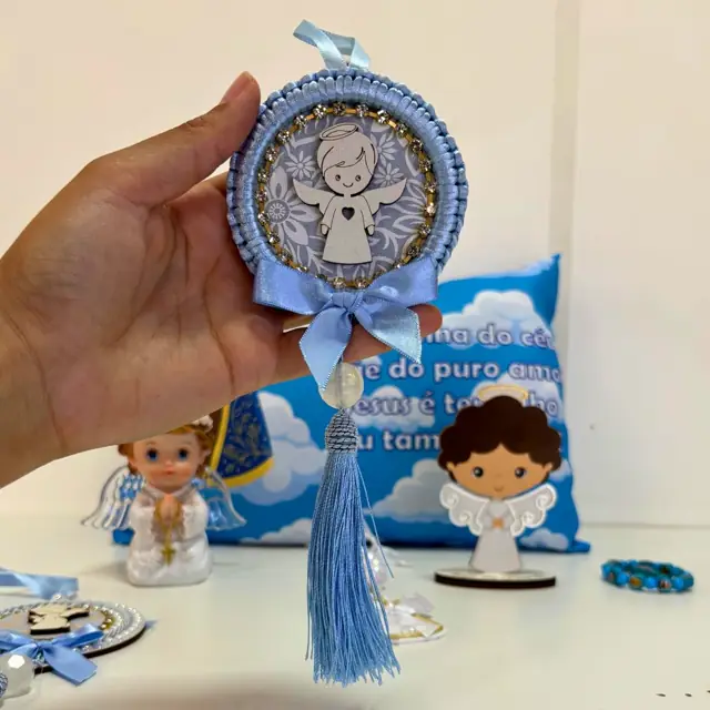 Adorno Infantil Anjinho Azul