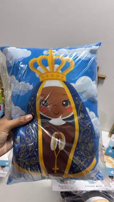 Almofada Infantil de Nossa Senhora Aparecida Azul